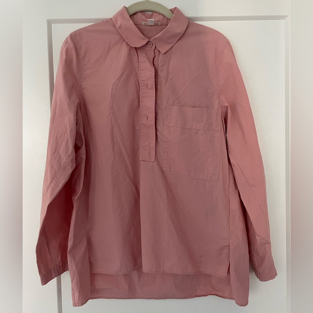 COS Pink Long Sleeve Button-Up Shirt 100% cotton